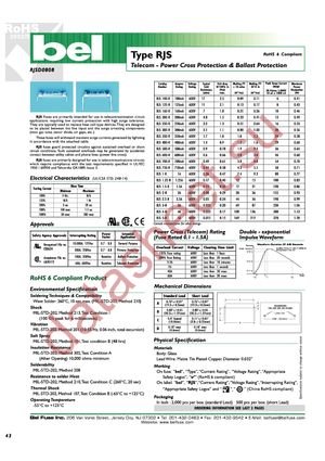 RJS 1.25-R SHORT datasheet  